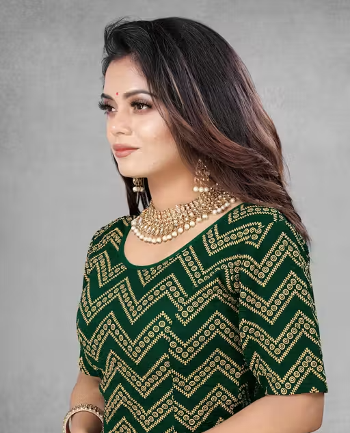 Readymade Printed Stretchable Latest Blouse for Women - Image 3