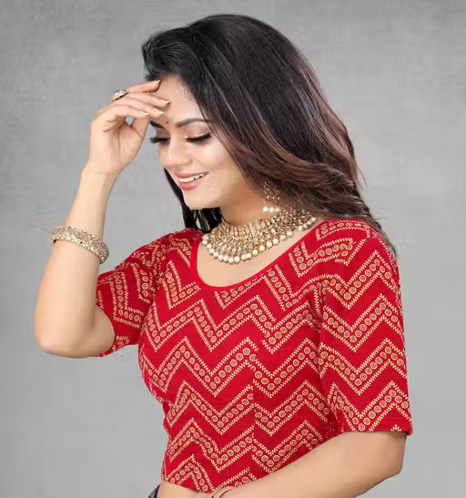 Readymade Printed Stretchable Latest Blouse for Women - Image 2