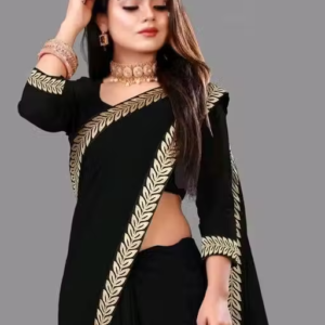 Solid/Plain Daily Wear Georgette Saree