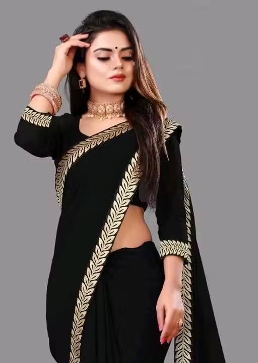 Solid/Plain Daily Wear Georgette Saree