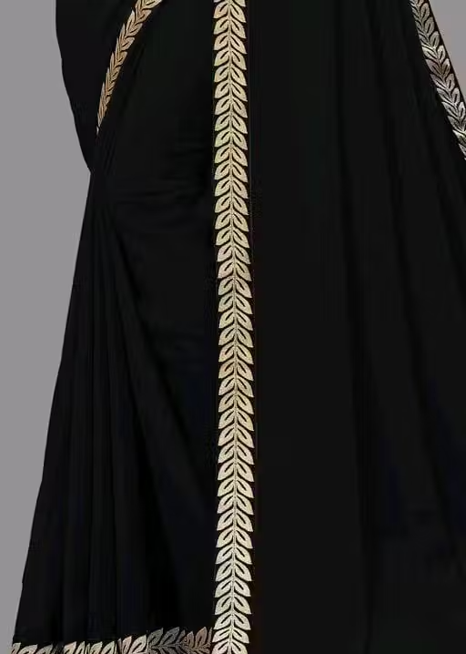 Solid/Plain Daily Wear Georgette Saree - Image 4