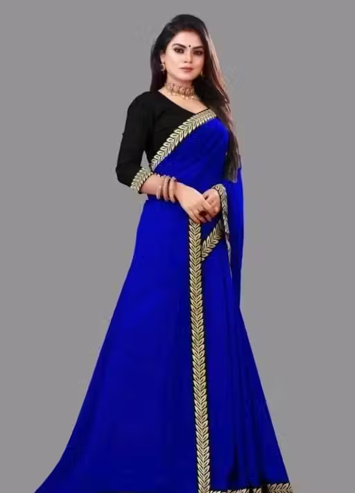 Solid/Plain Daily Wear Georgette Saree - Image 4