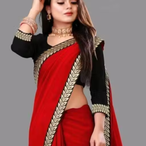 Solid/Plain Daily Wear Georgette Saree