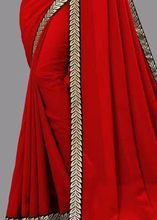 Solid/Plain Daily Wear Georgette Saree - Image 4