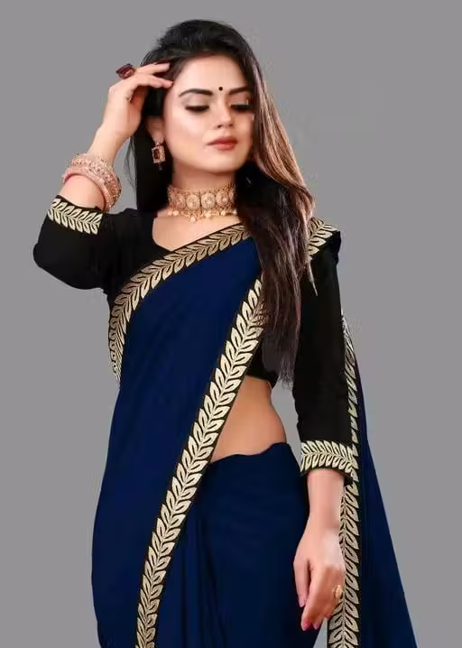 Solid/Plain Daily Wear Georgette Saree