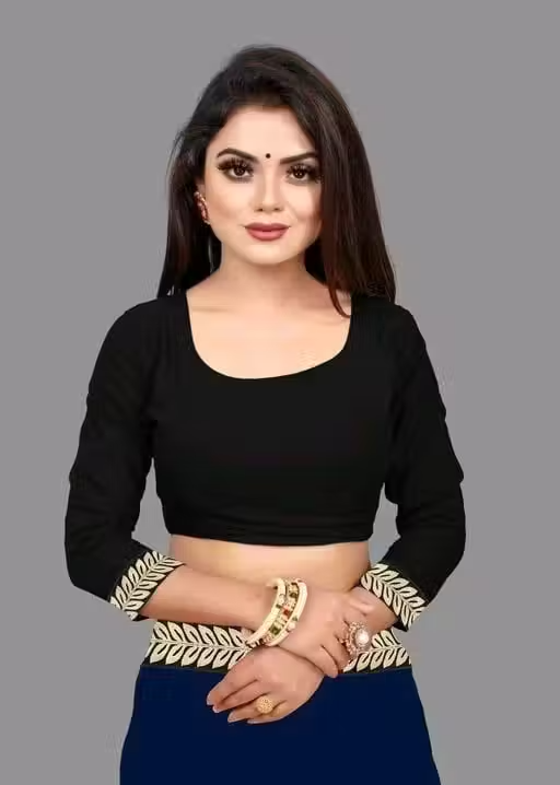 Solid/Plain Daily Wear Georgette Saree - Image 3