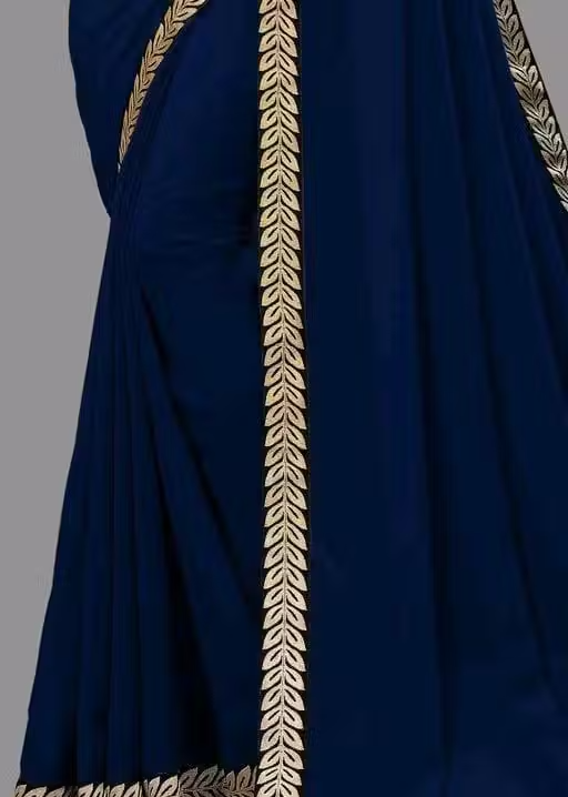 Solid/Plain Daily Wear Georgette Saree - Image 4