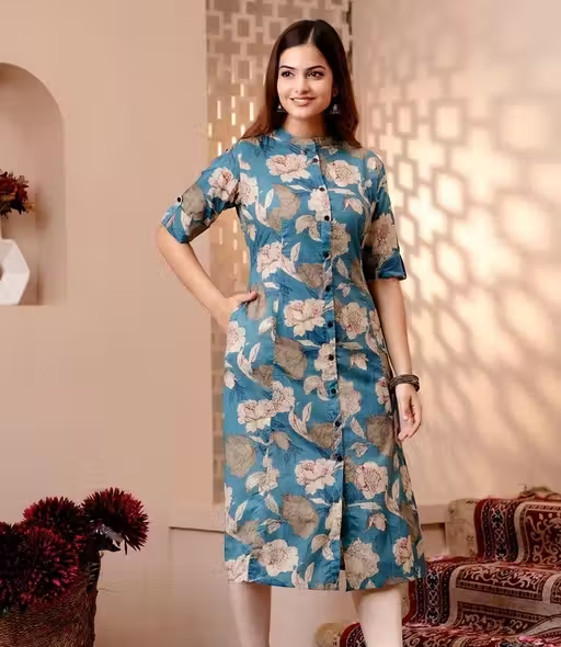 Women kurti flowers print - Image 2