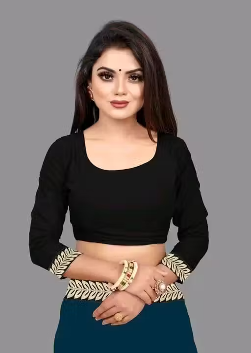 Solid/Plain Daily Wear Georgette Saree - Image 3
