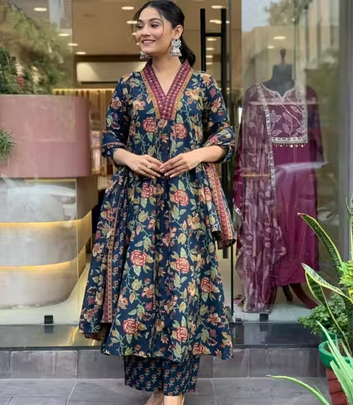 Printed Cotton Kurta Set for Women