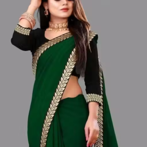 Solid/Plain Daily Wear Georgette Saree