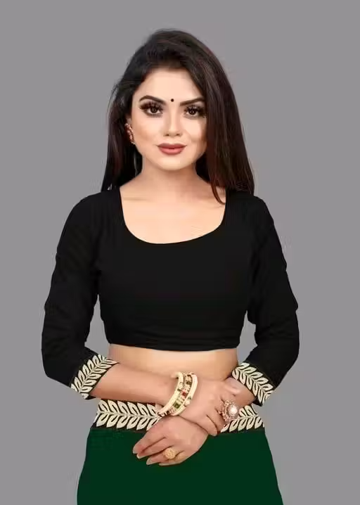 Solid/Plain Daily Wear Georgette Saree - Image 3