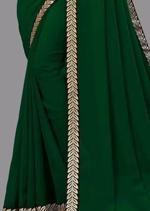 Solid/Plain Daily Wear Georgette Saree - Image 4