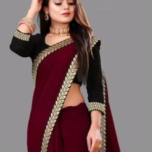 Solid/Plain Daily Wear Georgette Saree