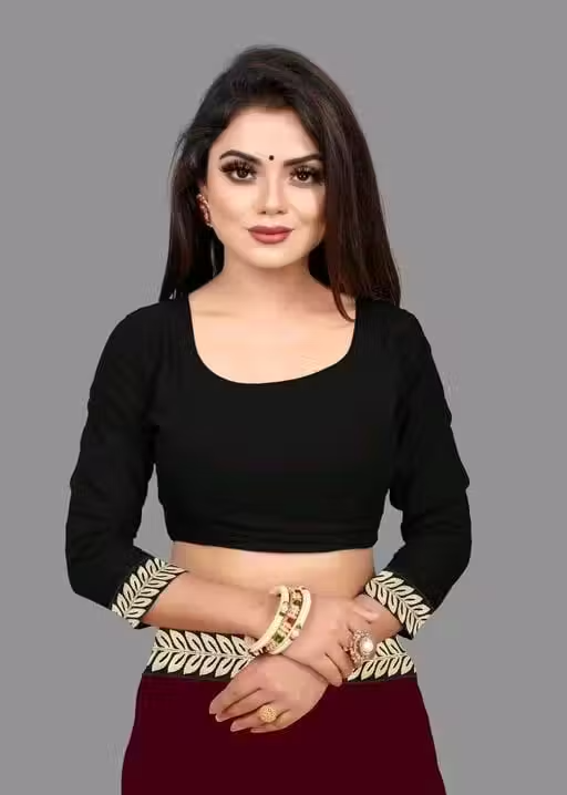 Solid/Plain Daily Wear Georgette Saree - Image 3