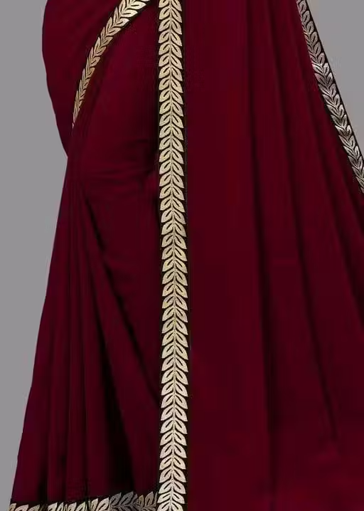 Solid/Plain Daily Wear Georgette Saree - Image 4
