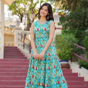 Trending Rayon Printed Sleeveless Kurti