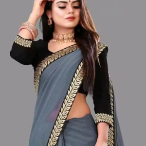 Solid/Plain Daily Wear Georgette Saree