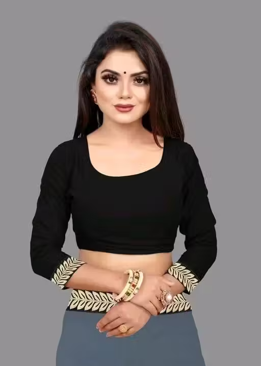 Solid/Plain Daily Wear Georgette Saree - Image 3