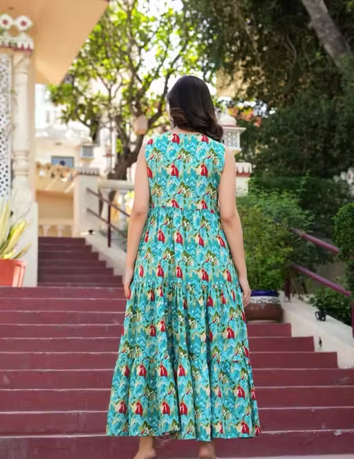 Trending Rayon Printed Sleeveless Kurti - Image 4