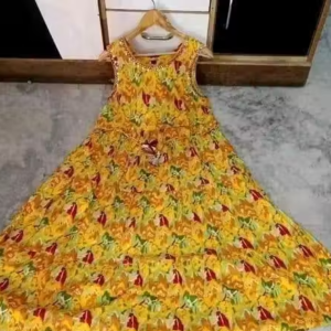 Trending Rayon Printed Sleeveless Kurti