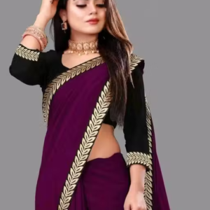 Solid/Plain Daily Wear Georgette Saree