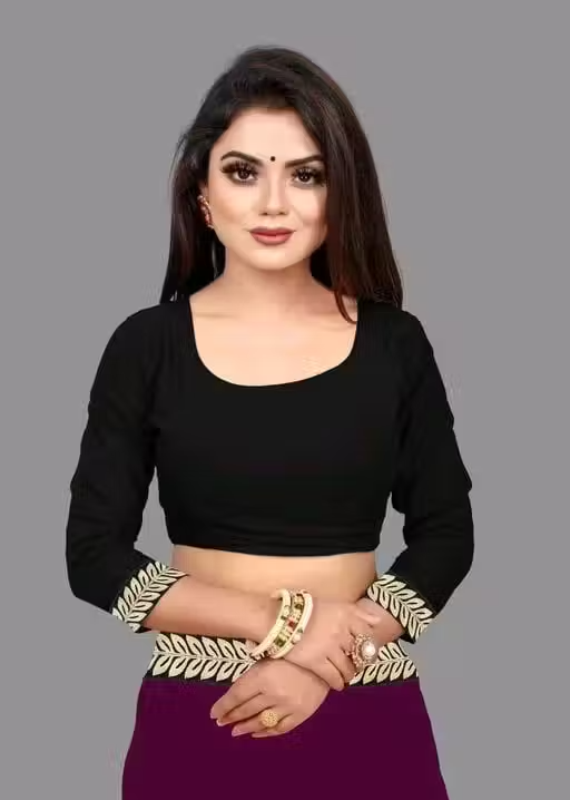 Solid/Plain Daily Wear Georgette Saree - Image 3