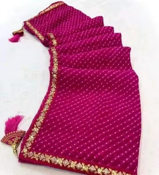 BANDHANI SAREE , BANDHEJ SAREE , BANDHNI SAREES , PURE GEORGETTE SAREES , SOFT GEORGETTE SAREES , NEW TRENDING SAREES , SAREES UNDER 399 , LEHARIYA SAREES , PLANE SAREES - Image 2
