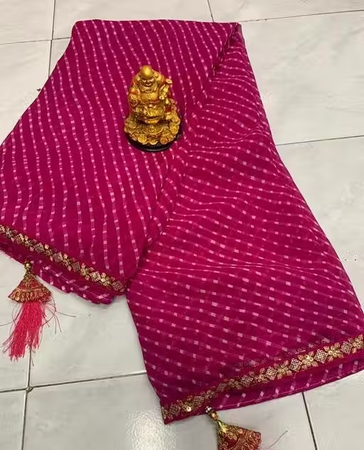 BANDHANI SAREE , BANDHEJ SAREE , BANDHNI SAREES , PURE GEORGETTE SAREES , SOFT GEORGETTE SAREES , NEW TRENDING SAREES , SAREES UNDER 399 , LEHARIYA SAREES , PLANE SAREES - Image 4