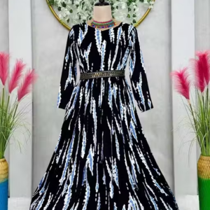 Women's poly Georgette Printed Party Wedding Fashion Gown