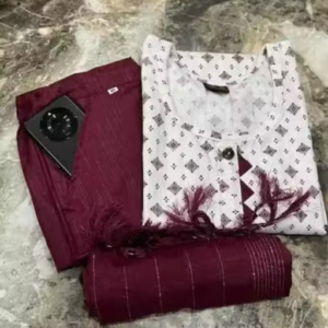 Trendy Women Fashion Kurti Trouser With Dupatta