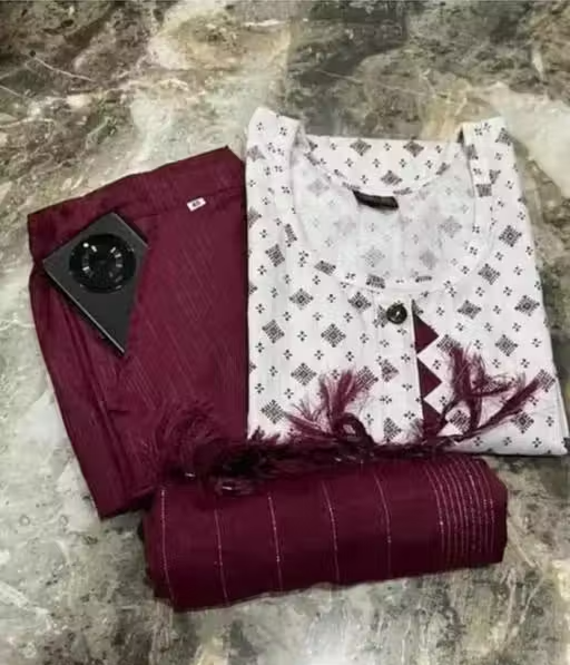 Trendy Women Fashion Kurti Trouser With Dupatta