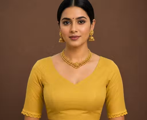 Designer georgette Laced saree with running blouse - Image 3
