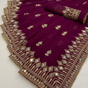 Self Design, Embroidered, Solid/Plain Bollywood Georgette