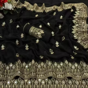 Self Design, Embroidered, Solid/Plain Bollywood Georgette