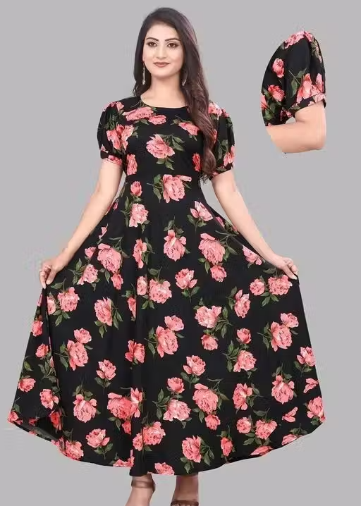 Polyster/Crepe fabric-Trendy Dress Fit and Flare