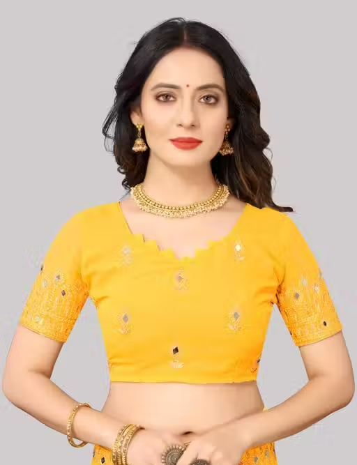 Self Design, Embroidered, Solid/Plain Bollywood Georgette - Image 3