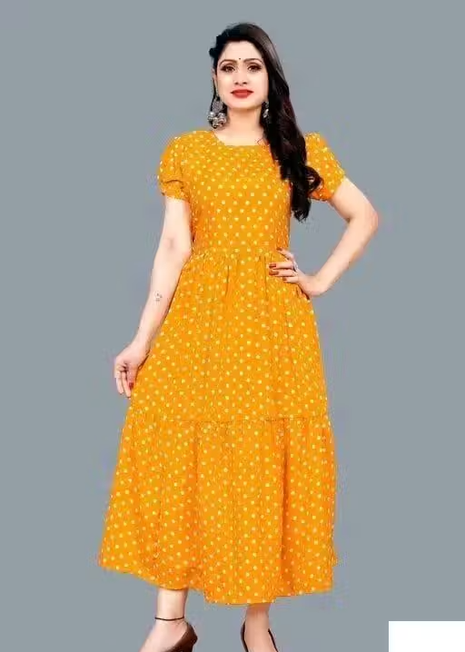 Polyster/Crepe fabric-Kurti Aanarkali