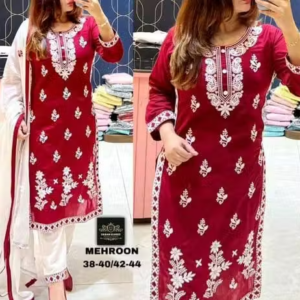 Embroidered Cotton Kurta Set for Women