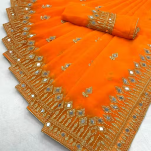 Self Design, Embroidered, Solid/Plain Bollywood Georgette