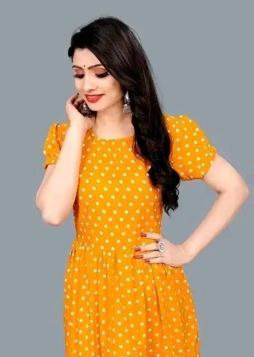 Polyster/Crepe fabric-Kurti Aanarkali - Image 2