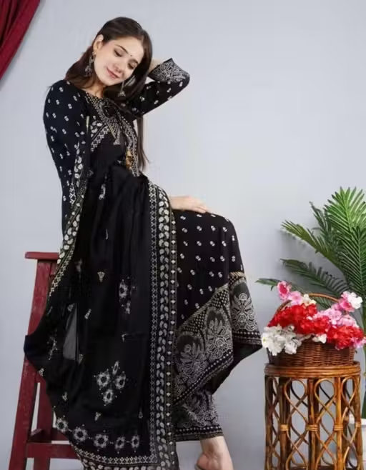 Rayon Kurta Palazzos for Women - Image 2