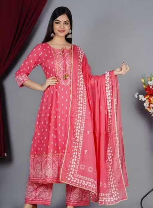 Printed Rayon Kurta Set for Women