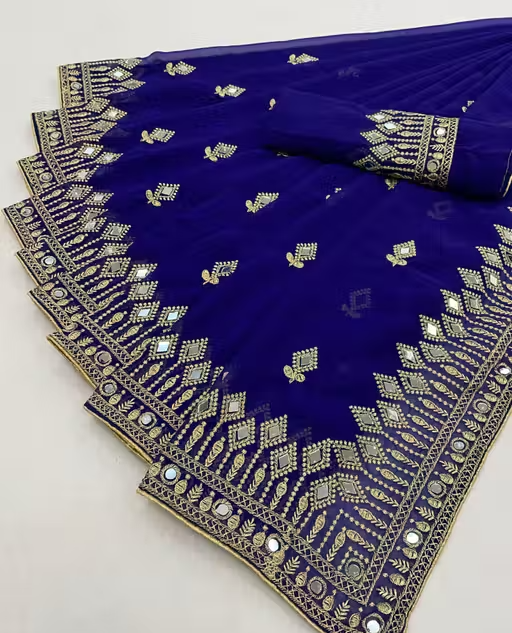 Self Design, Embroidered, Solid/Plain Bollywood Georgette