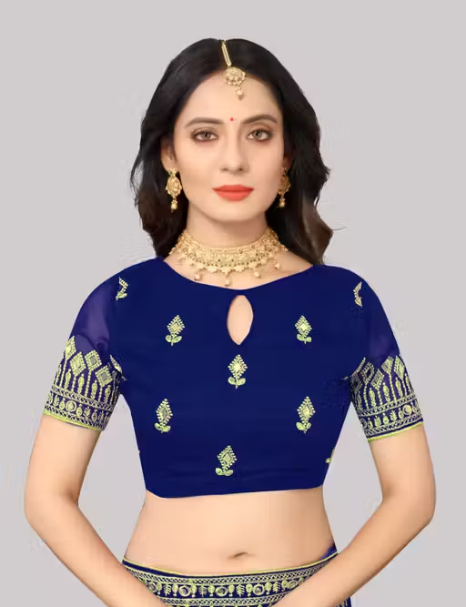 Self Design, Embroidered, Solid/Plain Bollywood Georgette - Image 2