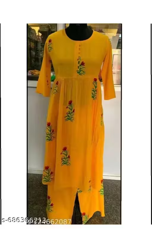 Embroidered Cotton Kurta Palazzos Fit/ for Women - Image 3