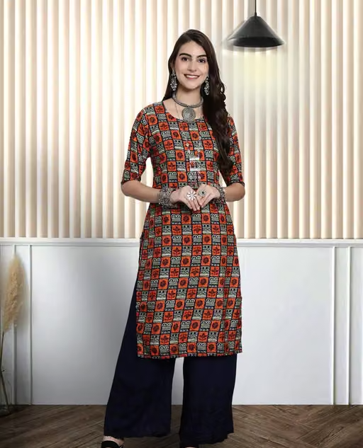 Printed Crepe Kurta for Women - Image 2