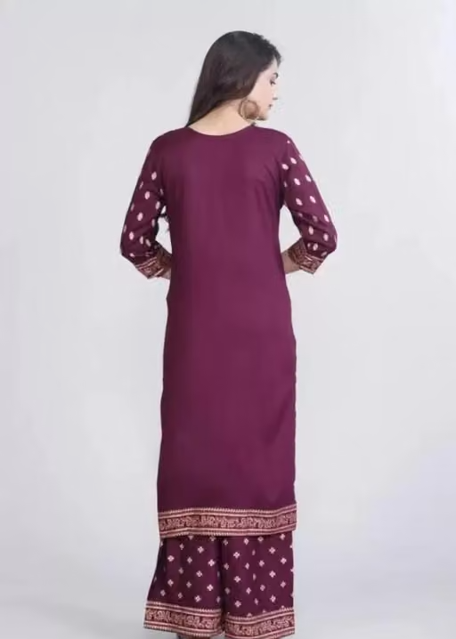 Rayon Kurta Palazzos for Women - Image 2