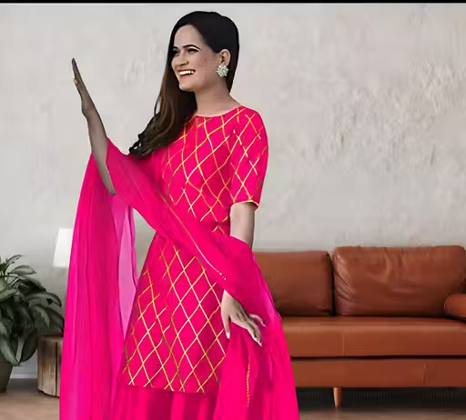 Printed Rayon Kurta Set for Women - Image 3