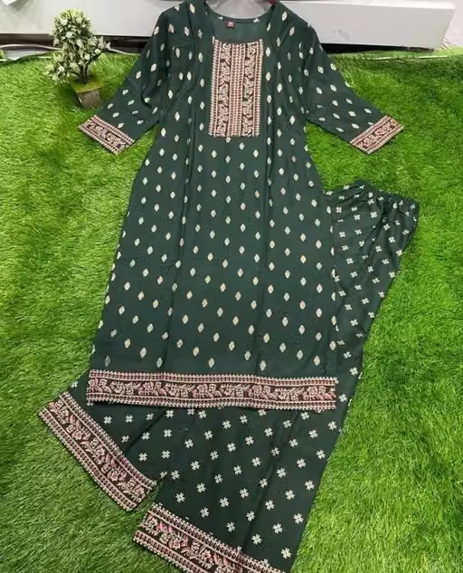 Rayon Kurta Palazzos for Women - Image 2